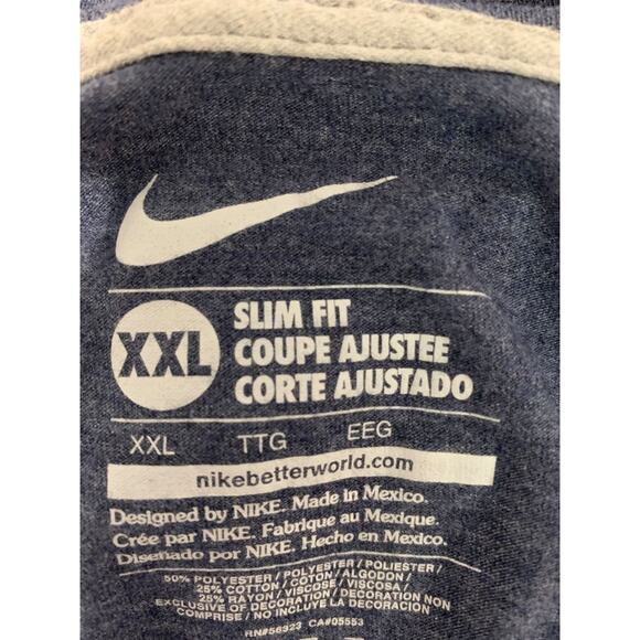 Size XXL Nike Womens Slim Fit V-Neck Navy Blue Tshirt - Picture 4 of 6